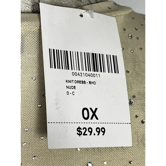 Forever 21 Beige Sequined Woven Dress Plus Size 0X NWT - Picture 9 of 12